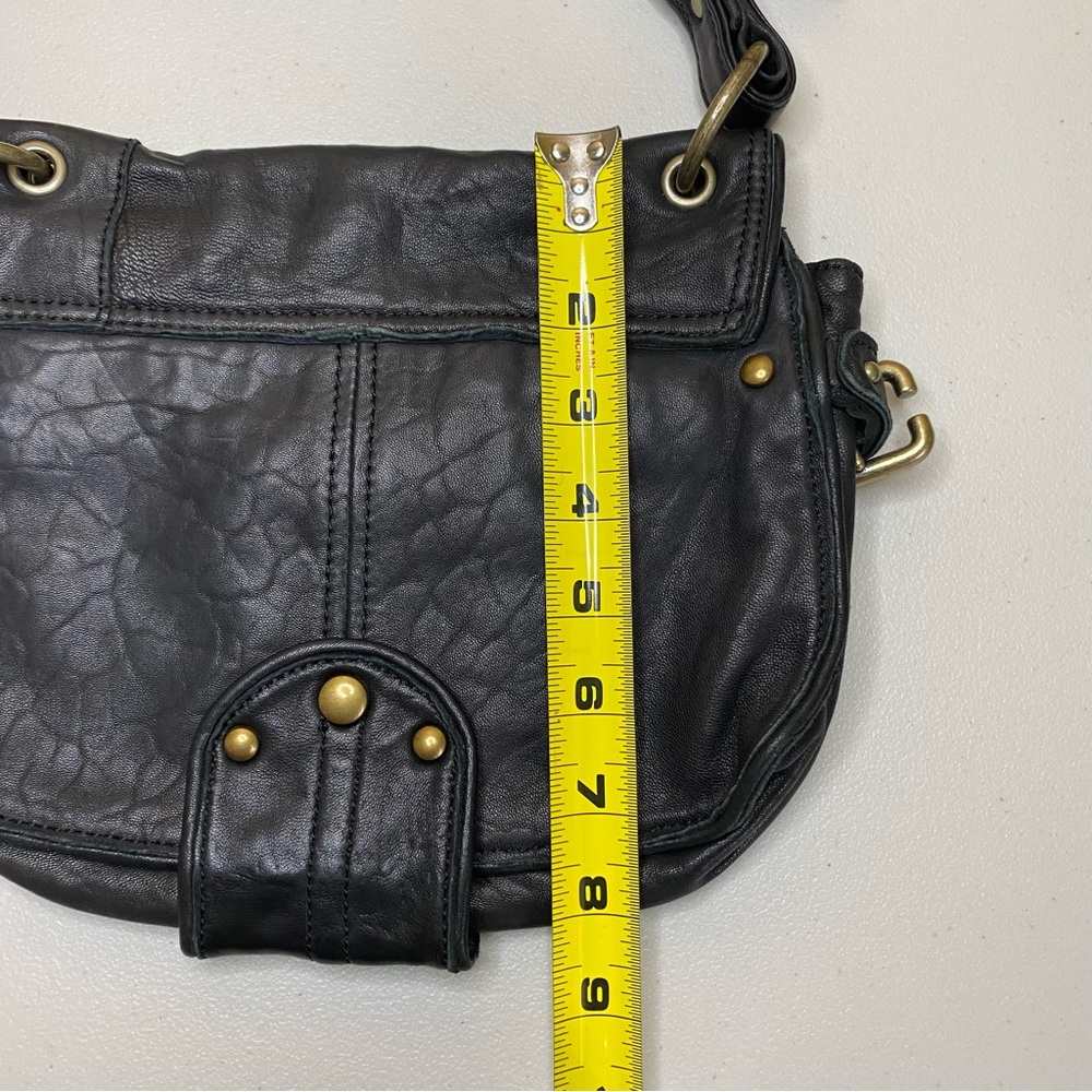 VTG Kenneth Cole New York No Slouch Studded Hobo Black Soft Pebbled Leather Bag - Picture 10 of 15